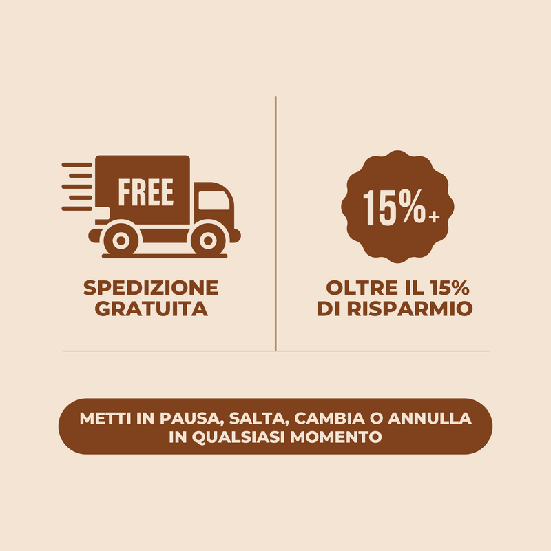 Promotional graphic with free shipping icon and savings percentage on a beige background